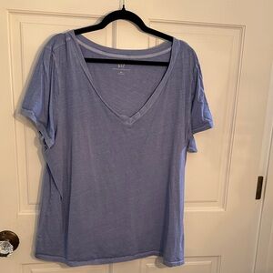 GAP Light Blue Short Sleeve V-Neck Tee